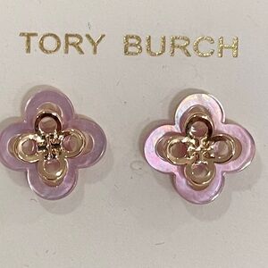 NWT Tory Burch Clover Stacked Stud Earrings Light Pink. $128 Nordstrom